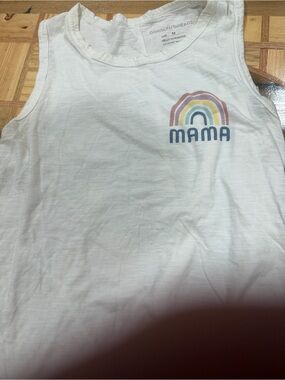 Grayson Threads White Tank Top with Pastel Rainbow "MAMA" Print
